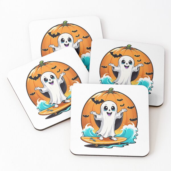 Item preview, Spooky Ghost Surfer Catching Waves | Halloween Surf Art designed and sold by RojoyDesigns.