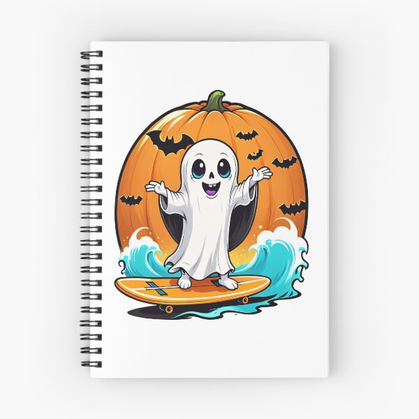 Item preview, Spooky Ghost Surfer Catching Waves | Halloween Surf Art designed and sold by RojoyDesigns.