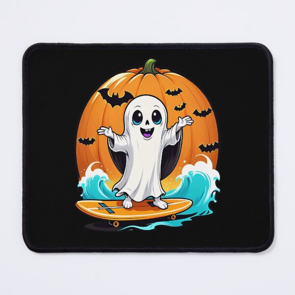 Item preview, Spooky Ghost Surfer Catching Waves | Halloween Surf Art designed and sold by RojoyDesigns.