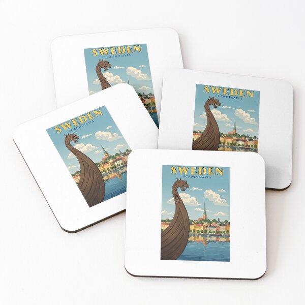 Item preview, Vintage Sweden Travel Poster Stockholm designed and sold by TeeARTHY.