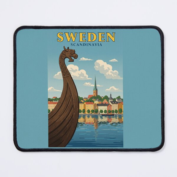 Item preview, Vintage Sweden Travel Poster Stockholm designed and sold by TeeARTHY.