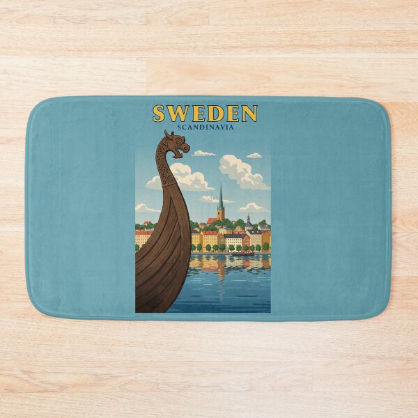 Item preview, Vintage Sweden Travel Poster Stockholm designed and sold by TeeARTHY.