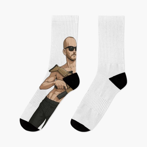 Item preview, Eagle Warrior with SCAR Rifle – Bald Hero in Black Pants & Sunglasses designed and sold by FUIRY .