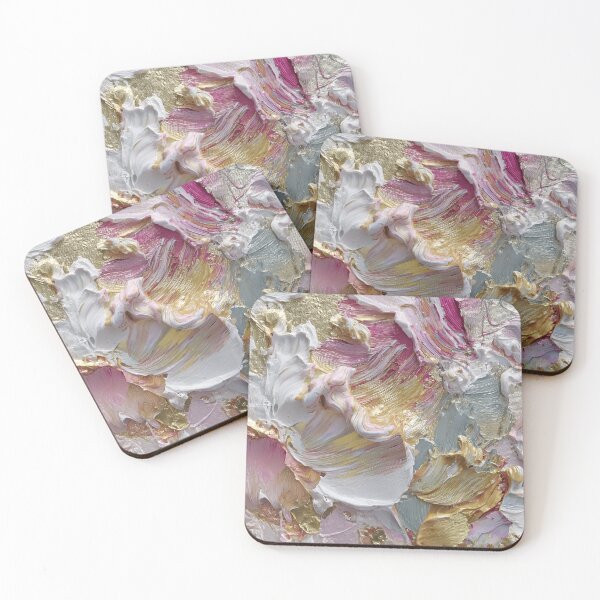 Item preview, Impasto Collection white yellow and gold leaf with pink and red  designed and sold by PrincessaCharms.