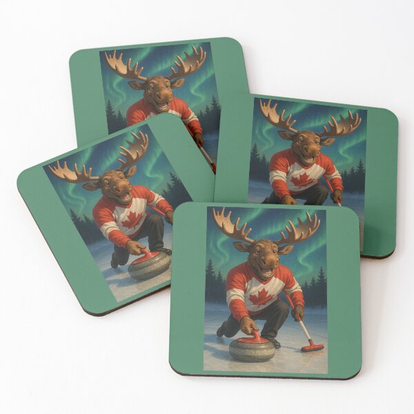 Item preview, Curling Moose designed and sold by Tridentulus.