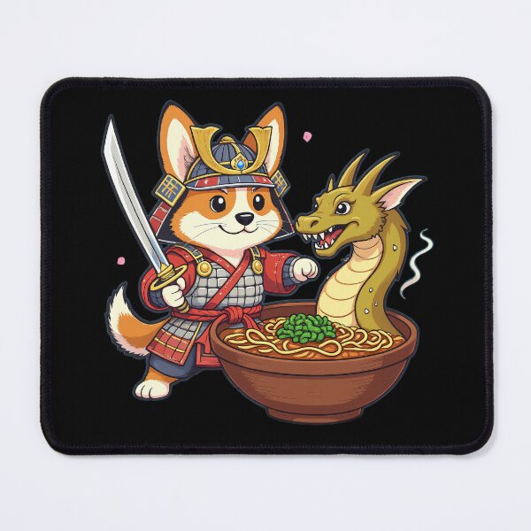 Item preview, Samurai Corgi & Ramen Dragon — Kawaii Japanese Warrior Food Art designed and sold by RojoyDesigns.