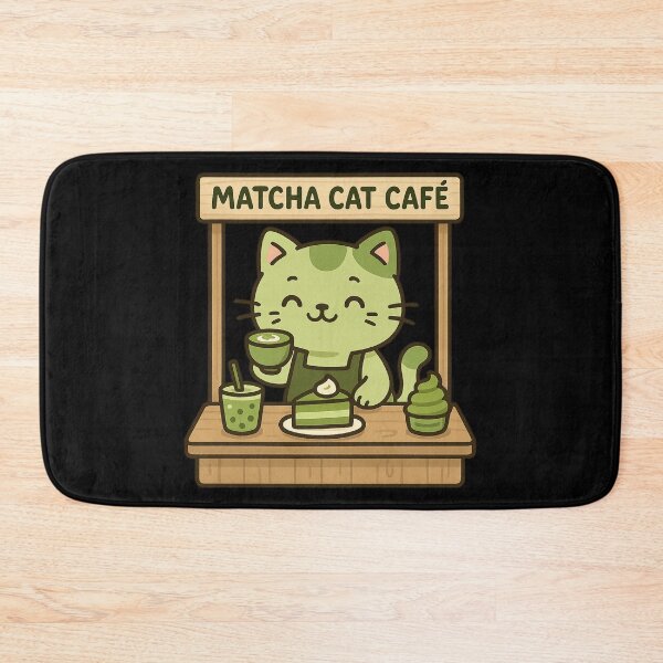 Item preview, Kawaii Cat Matcha Cafe designed and sold by Prints-by-Olaf.