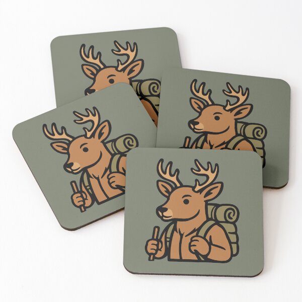 Item preview, Deer Trail Hikers – Retro Outdoor Adventure Cartoon Mascot designed and sold by ZethStudios.