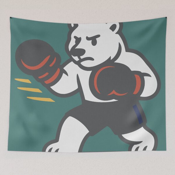 Item preview, Polar Bear Boxer – Retro Cartoon Animal Fighting Mascot designed and sold by ZethStudios.