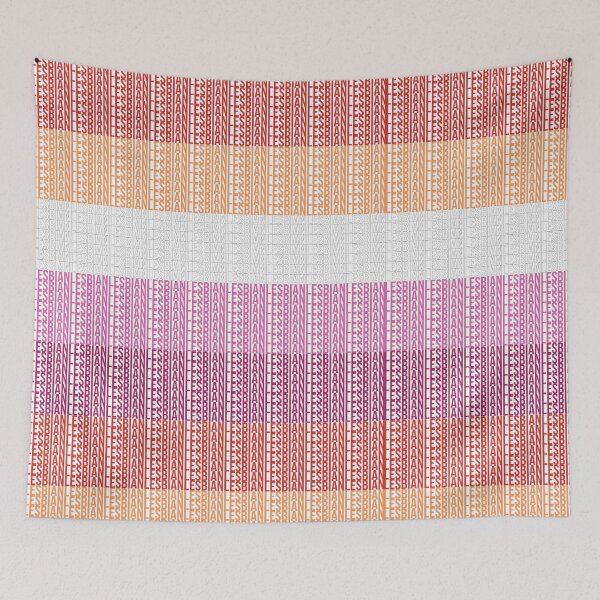 Item preview, Typographic Sunset Lesbian Pride Flag designed and sold by RyanGDesign.