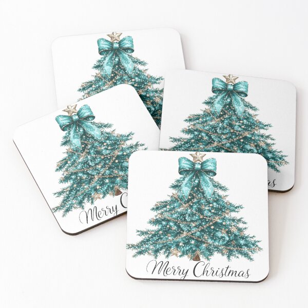 Item preview, Teal Glitter Christmas Tree – Elegant Holiday Art Design designed and sold by PixelExpressStudio.