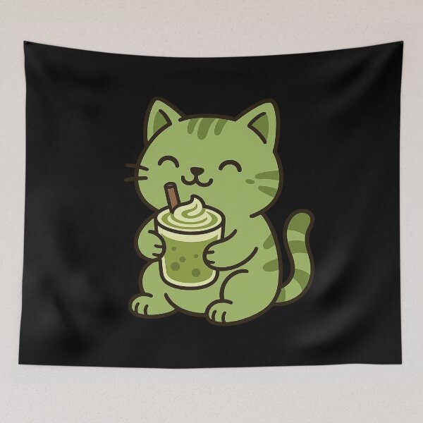 Item preview, Matcha Cat designed and sold by Prints-by-Olaf.