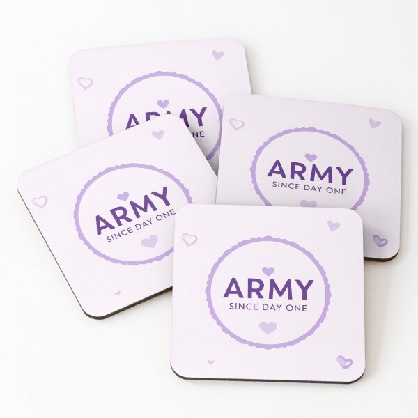 Item preview, ARMY Since Day One — Minimalist Lavender BTS Sticker Design designed and sold by SipandStan.
