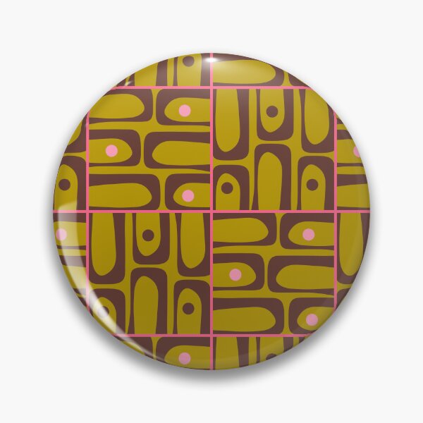 Item preview, Mid Century Modern Piquet Multi Pattern in Chartreuse Olive Brown Pink designed and sold by kierkegaard.