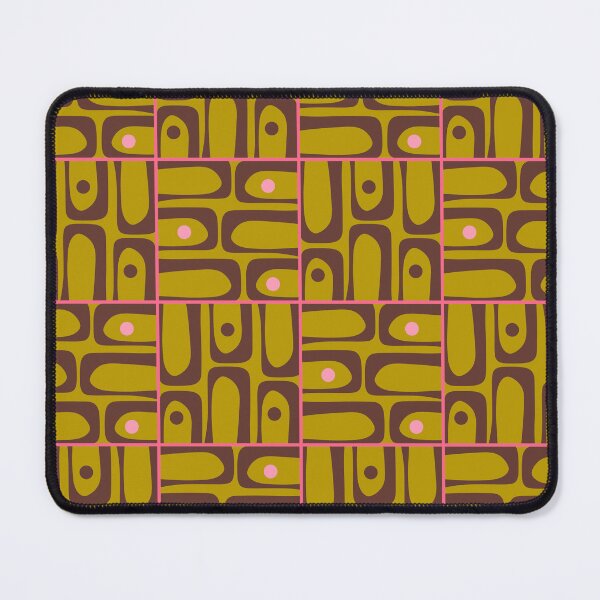 Item preview, Mid Century Modern Piquet Multi Pattern in Chartreuse Olive Brown Pink designed and sold by kierkegaard.