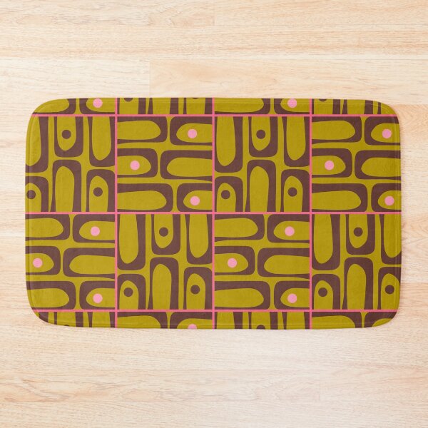 Item preview, Mid Century Modern Piquet Multi Pattern in Chartreuse Olive Brown Pink designed and sold by kierkegaard.