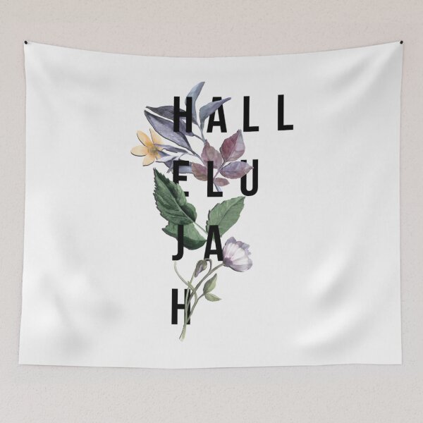 Item preview, Hallelujah - Christian Typography - Floral  	 designed and sold by curpstumw99.