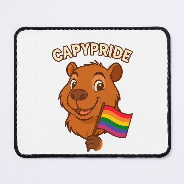 Item preview, CapyPride – Cartoon Capybara with Pride Flag designed and sold by CapyToon.