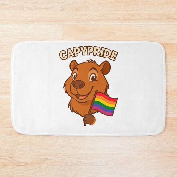 Item preview, CapyPride – Cartoon Capybara with Pride Flag designed and sold by CapyToon.