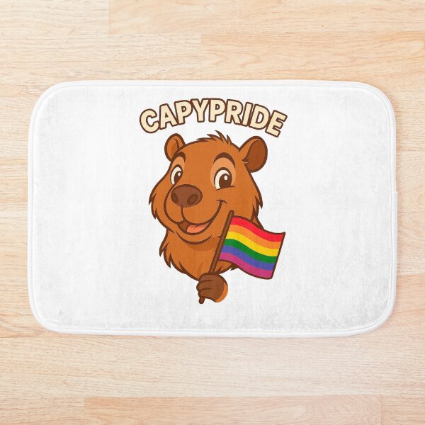 Item preview, CapyPride – Cartoon Capybara with Pride Flag designed and sold by CapyToon.