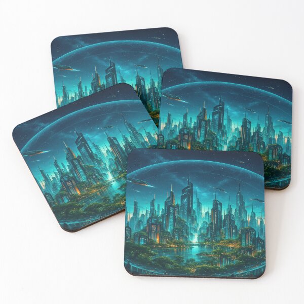 Item preview, Futuristic Dome City Under the Stars designed and sold by ZeMa-JA.