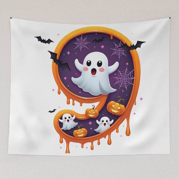 Item preview, Halloween Number 9 Ghosts Pumpkins Spiderweb Spooky Costume designed and sold by ArtDesignTp.