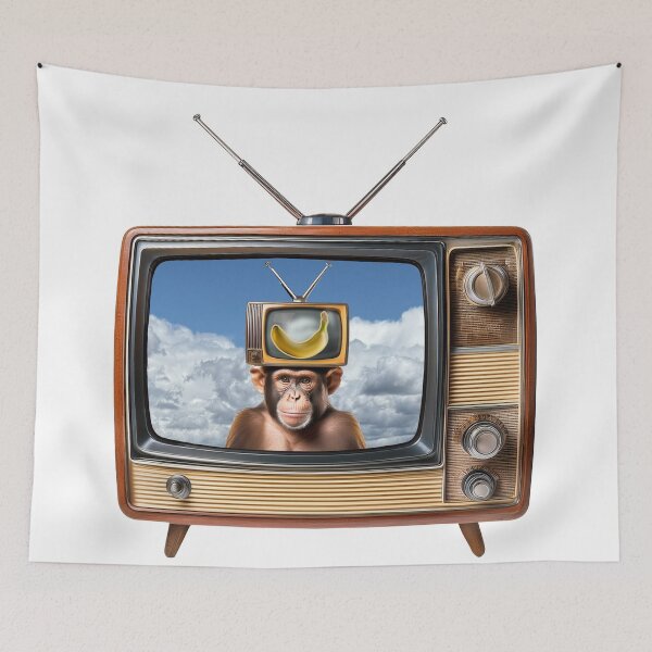 Item preview, Monkey on TV designed and sold by BIGPIX91011.