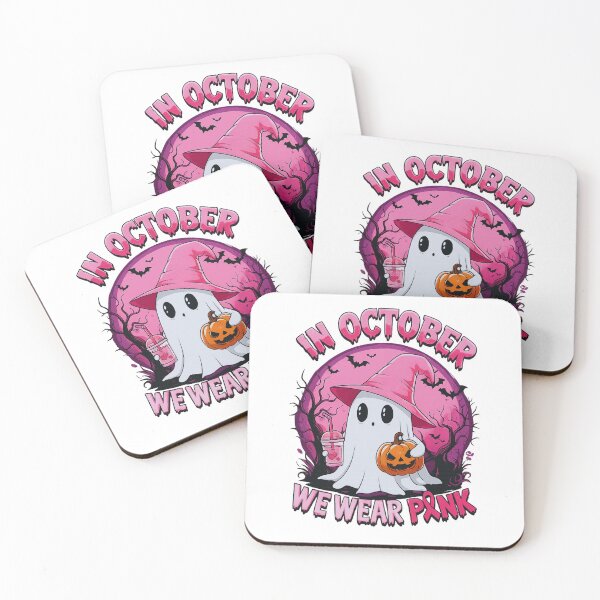 Item preview, In October We Wear Pink Ghost – Breast Cancer Awareness Design designed and sold by MirelaSorescu.