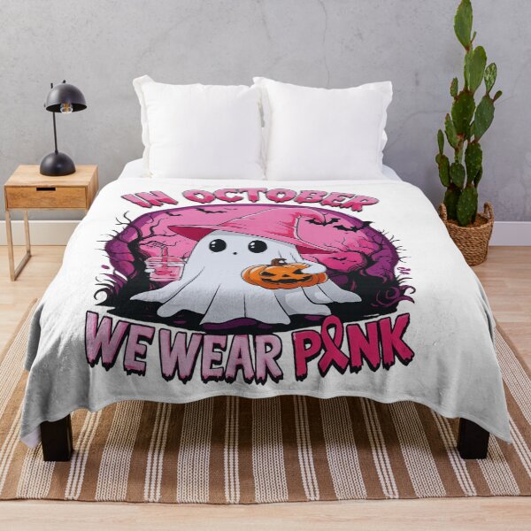 Item preview, In October We Wear Pink Ghost – Breast Cancer Awareness Design designed and sold by MirelaSorescu.