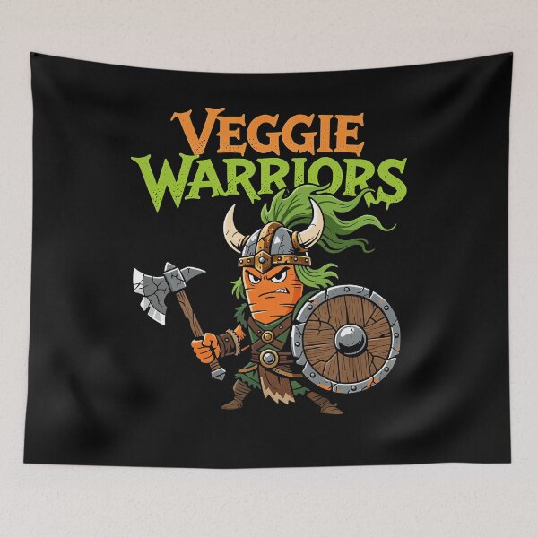 Item preview, Funny Carrot Viking Warrior Art – Veggie Warriors Collection designed and sold by RojoyDesigns.
