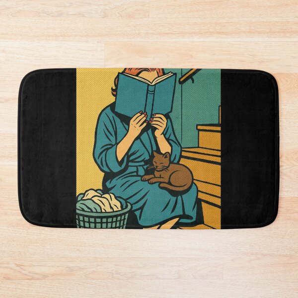 Item preview, Book Addict Retro Comic Sticker – Reading on the Stairs Pop Art Illustration designed and sold by JacobKAurumhead.