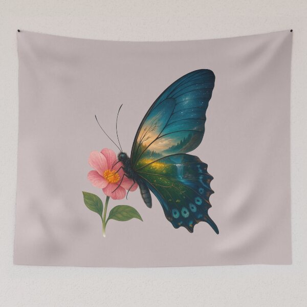 Item preview, Magical Butterfly on Flower Fantasy Painting designed and sold by WitchyWhisper.