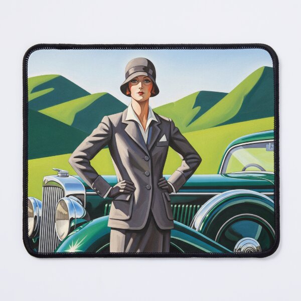Item preview, The Motorcar Proprietress - Original Art Deco Artwork designed and sold by elektronen.