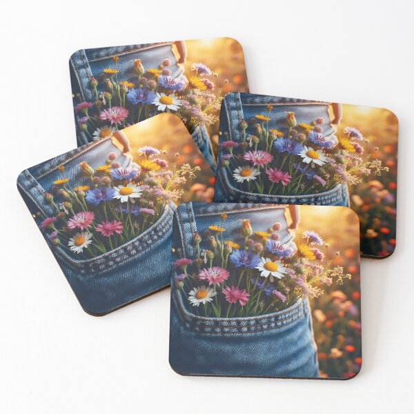 Item preview, Wildflowers in a Pocket – Daisies with Sunlit Meadow Glow designed and sold by EmeraldeaArt.