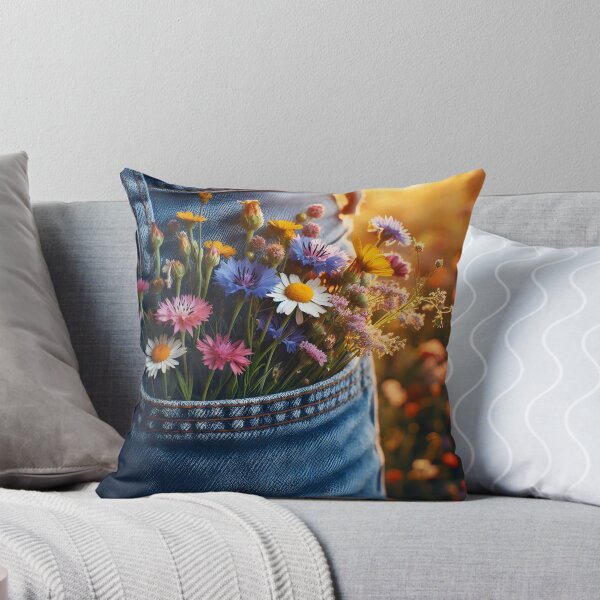 Item preview, Wildflowers in a Pocket – Daisies with Sunlit Meadow Glow designed and sold by EmeraldeaArt.
