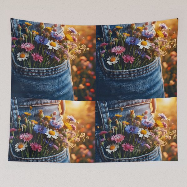 Item preview, Wildflowers in a Pocket – Daisies with Sunlit Meadow Glow designed and sold by EmeraldeaArt.