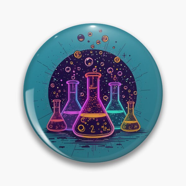 Item preview, Neon Laboratory Flasks Minimalist Line Art designed and sold by ChicTrendz.
