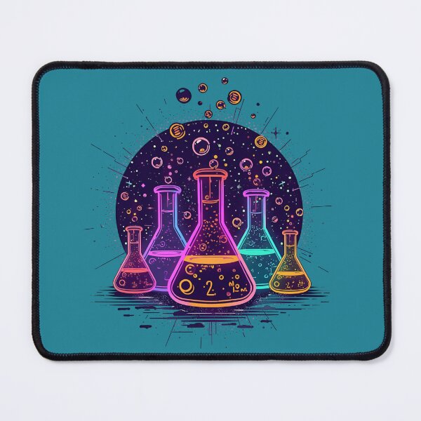 Item preview, Neon Laboratory Flasks Minimalist Line Art designed and sold by ChicTrendz.