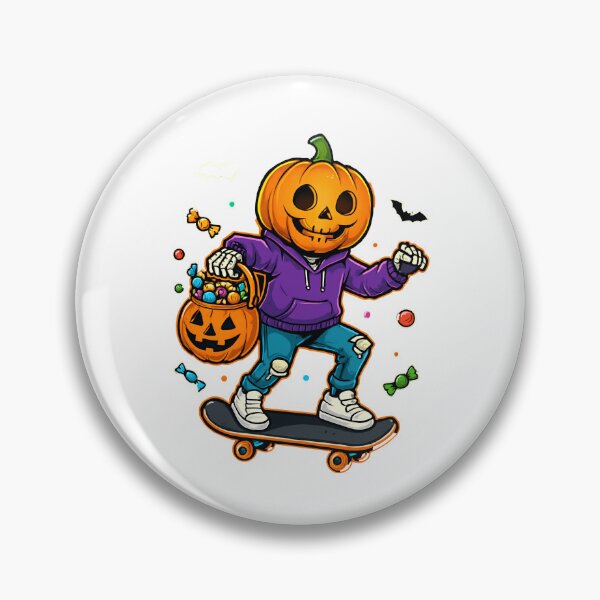 Item preview, Pumpkin Head Halloween Skateboarder Art – Spooky Skater Illustration designed and sold by RojoyDesigns.