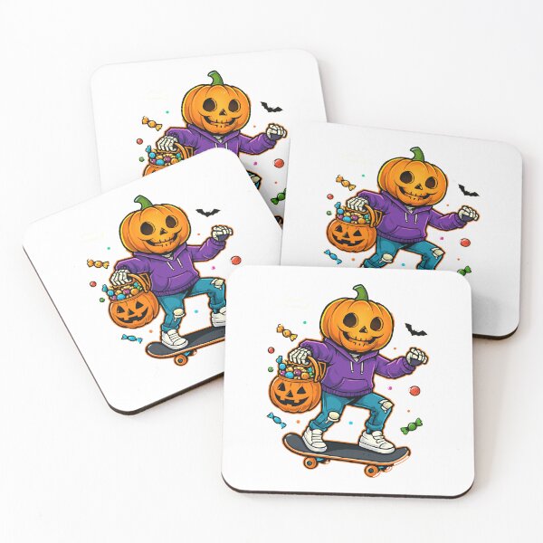 Item preview, Pumpkin Head Halloween Skateboarder Art – Spooky Skater Illustration designed and sold by RojoyDesigns.