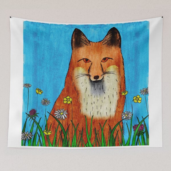 Item preview, Fox and Flowers Watercolor designed and sold by Majikat Designs.