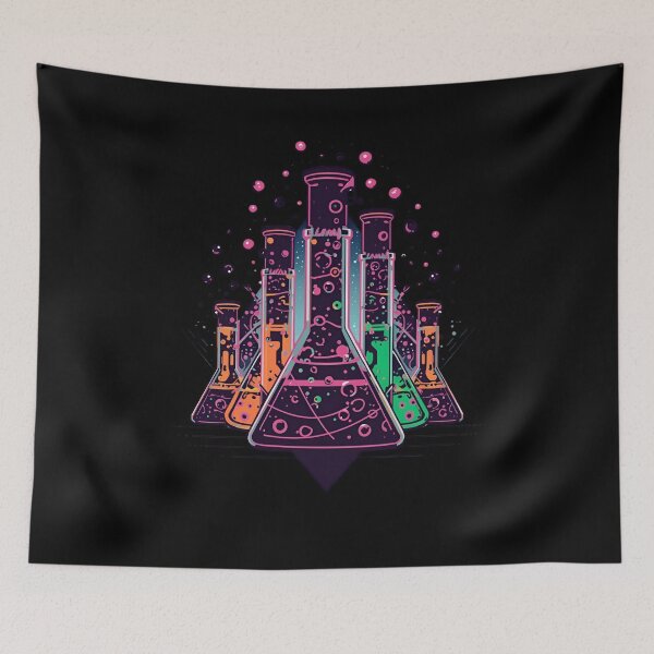 Item preview, Futuristic Neon Chemistry Lab Illustration designed and sold by ChicTrendz.