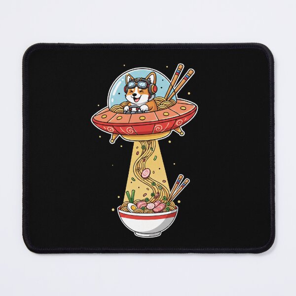 Item preview, Corgi UFO Ramen Abduction - Kawaii Art Illustration with Cute Dog and Alien Spaceship designed and sold by RojoyDesigns.