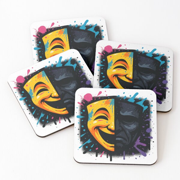 Item preview, Mask of Emotions – Duality Graffiti Tee designed and sold by PastimeMastery.