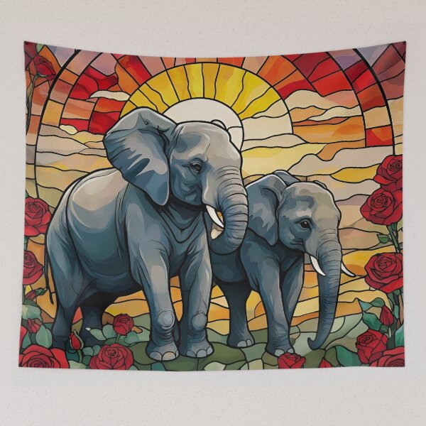 Item preview, Elephants in the Rose Garden designed and sold by Ciervo Primavera.