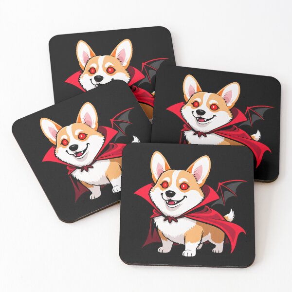 Item preview, Cute Vampire Corgi Illustration – Kawaii Halloween Dog Art designed and sold by RojoyDesigns.