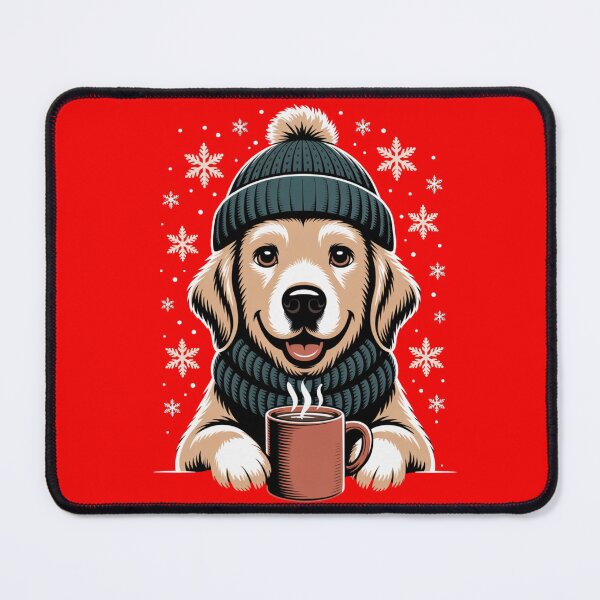 Artikelvorschau, Cute Winter Dog with Coffee Mug Illustration entworfen und verkauft von WitchyWhisper.