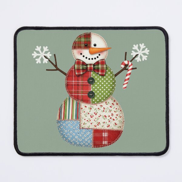 Item preview, Rustic Patchwork Snowman Plaid Fabric Christmas Design designed and sold by Zhaar.