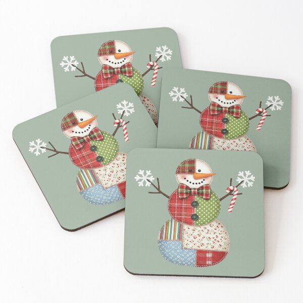 Item preview, Rustic Patchwork Snowman Plaid Fabric Christmas Design designed and sold by Zhaar.