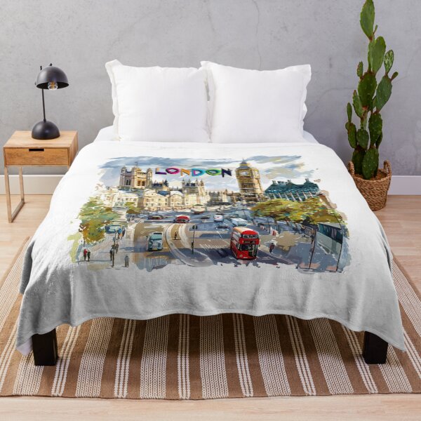 Item preview, London Cityscape – Big Ben & Double-Decker Bus Illustration designed and sold by DesignArtist.ia.